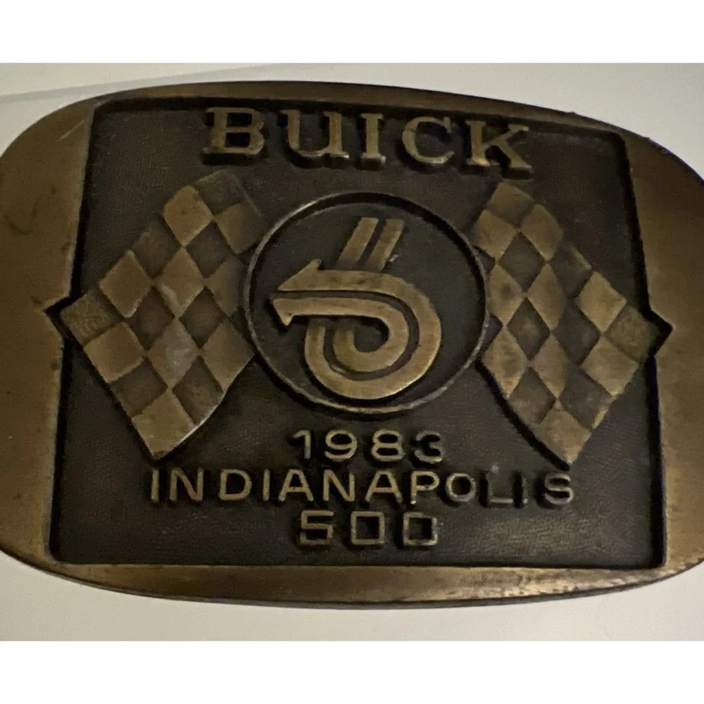 1983‎ Indy 500 Buick Bronze Belt Buckle Riviera Pace Car Vintage Collectible